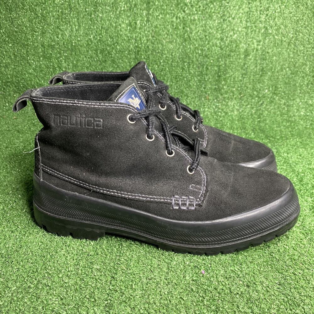 Nautica Men's Black Suede Lace Up Outdoor Sport Boots Size 10 M